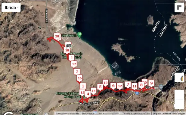 hoover dam marathon routemap